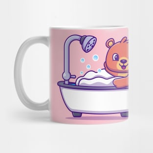 Cute Bear Bathing Shower In Bathtub Mug